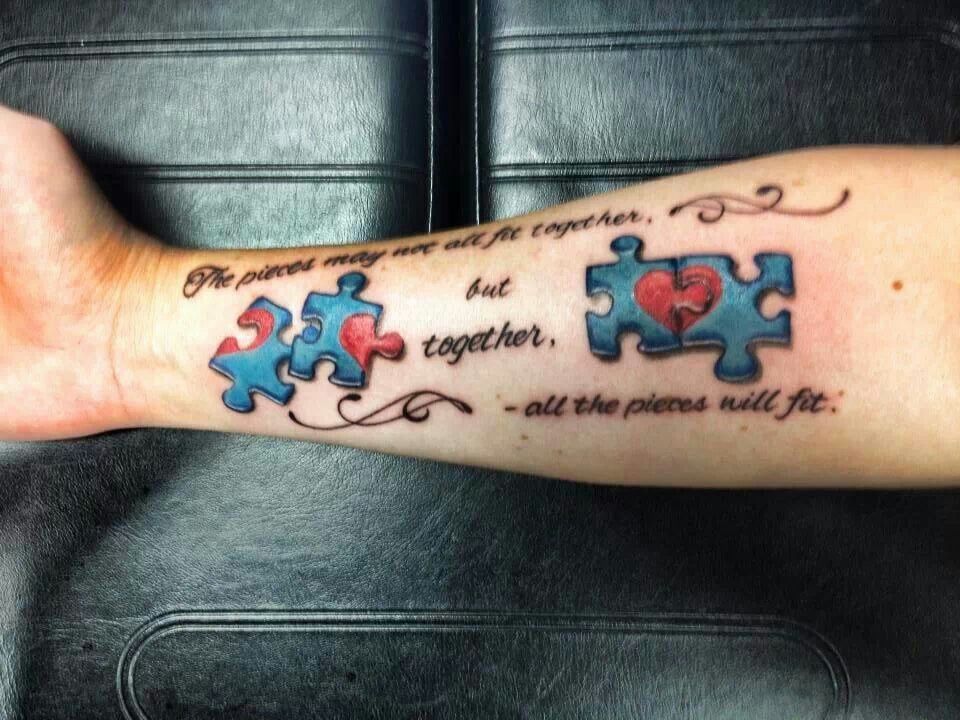 1. Autism Puzzle Piece Tattoo - wide 8