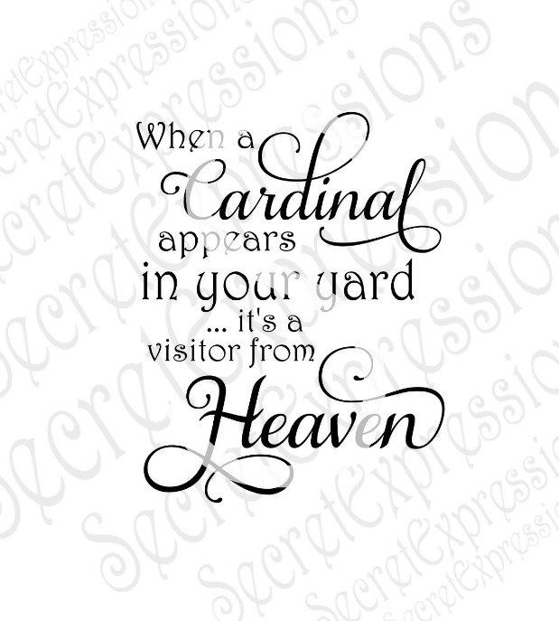 Download When a Cardinal lands in your yard Svg | Sympathy svg ...