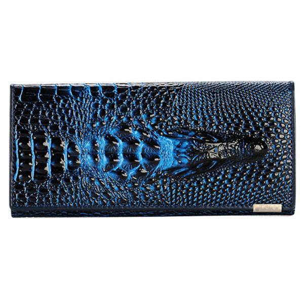 3D Embossing Alligator Fashion Crocodile Long Clutch Wallets men Double zipper