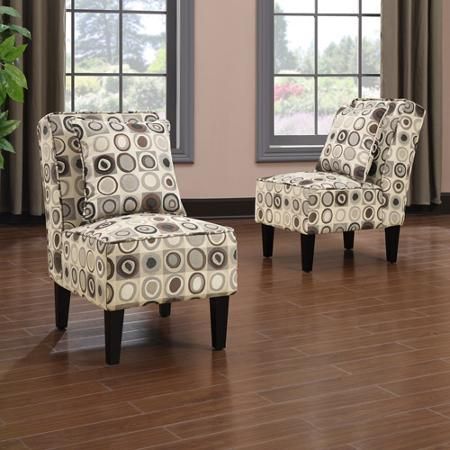 handy living dani armless accent chair set of 2 geometric circles