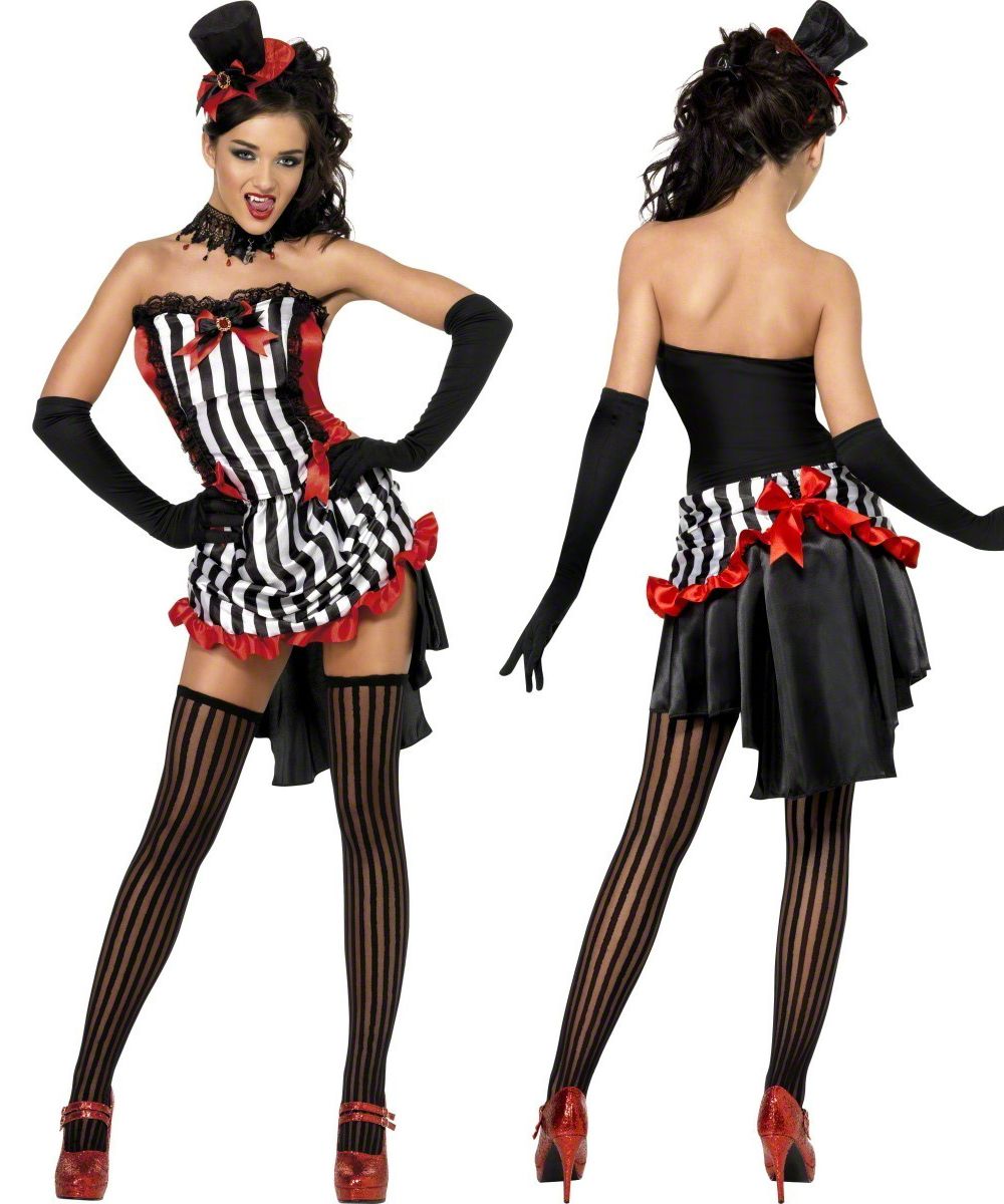 LADIES FEVER VAMPIRE FANCY DRESS COSTUME WOMENS HALLOWEEN BURLESQUE OUTFIT HAT