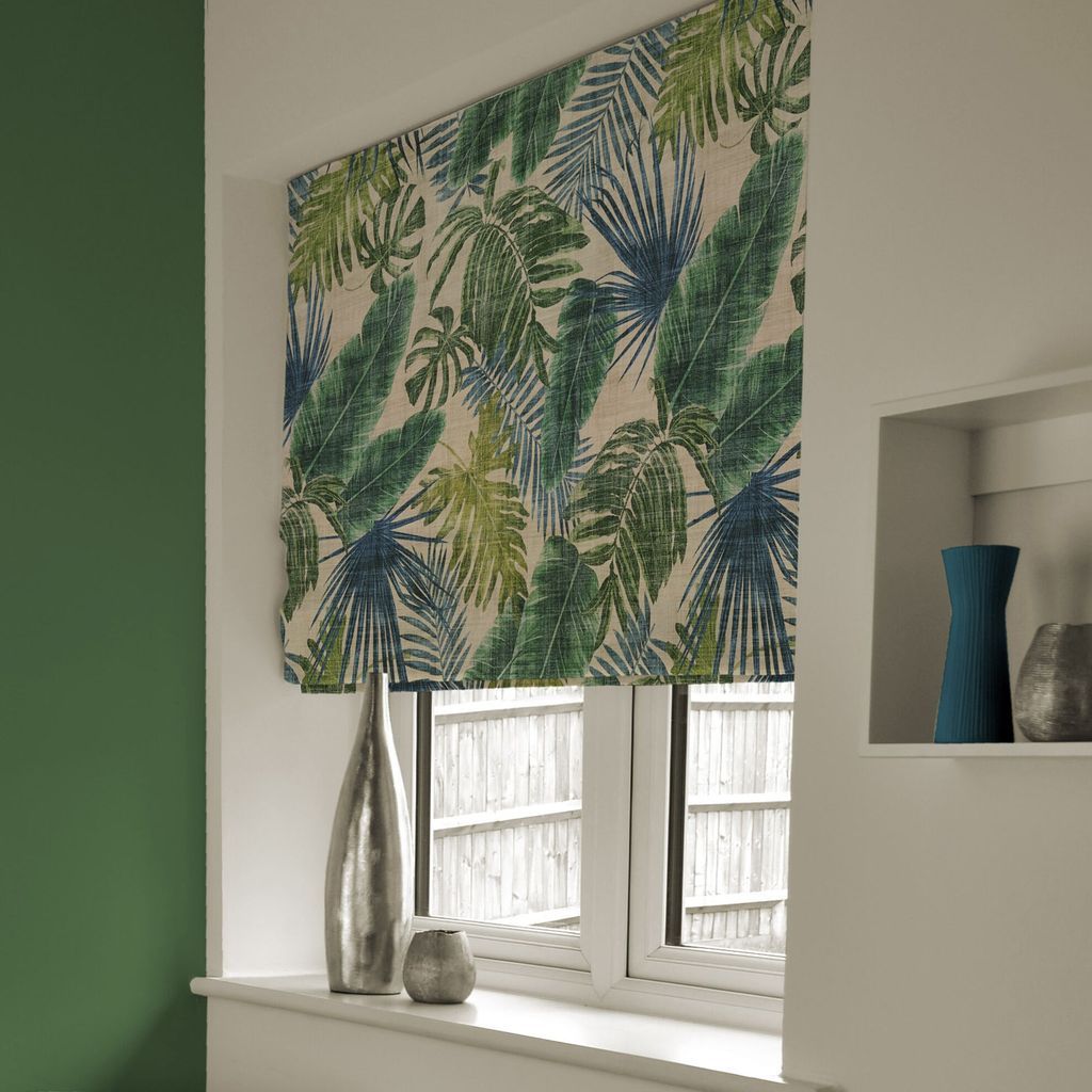 Palm Leaf Velvet Print Roman Blind in 2020 Blinds, Roman blinds