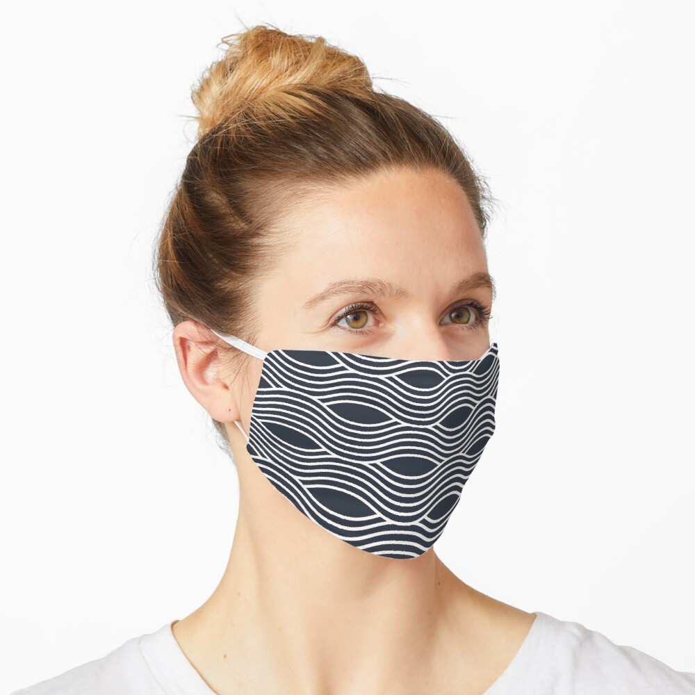 Good Life Ocean Waves Beach Pattern In Navy Blue Mask By Redjaygraphics Op Art Black And White Mask Good Life Ocean Waves Beach Pattern In Navy Blue Mask By Redjaygraphics Op Art Black And White Mask