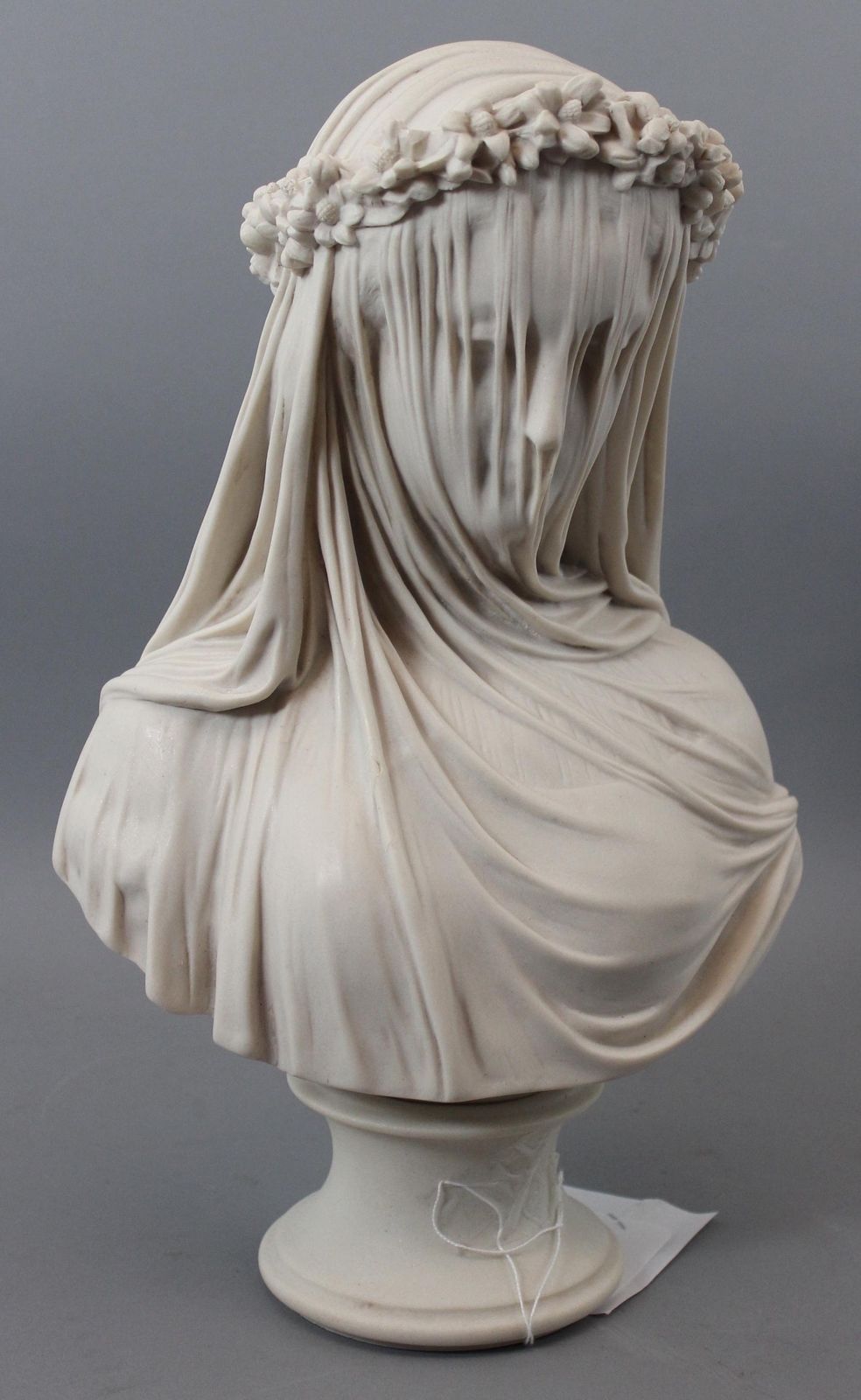 Antique Authentic ANTONIO FRILLI Italian Marble Sculpture Veiled Woman ...