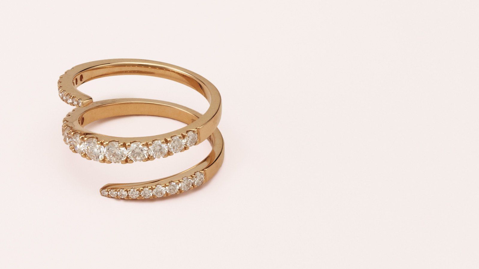 Pave Rose Gold Tone Coil Ring Coil Ring Rose Gold Rings