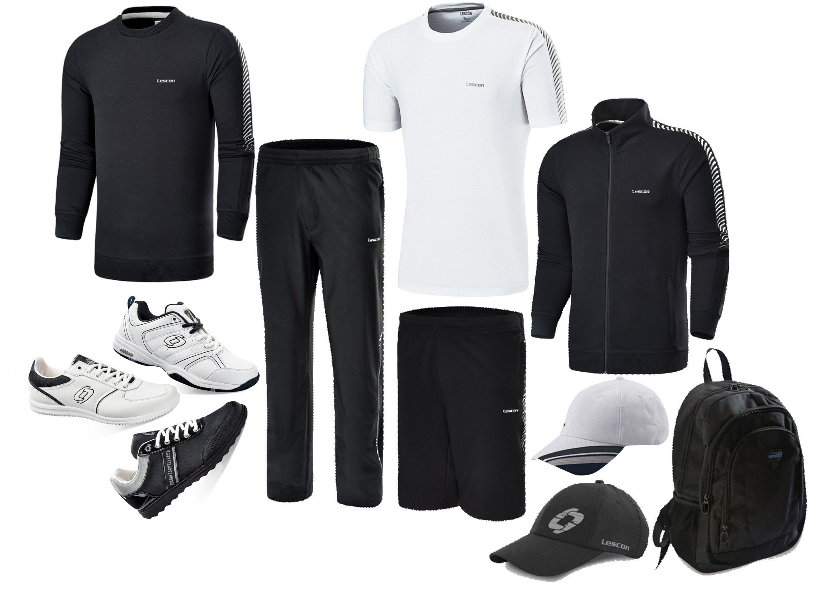 Lescon Men S Black White Fitness
