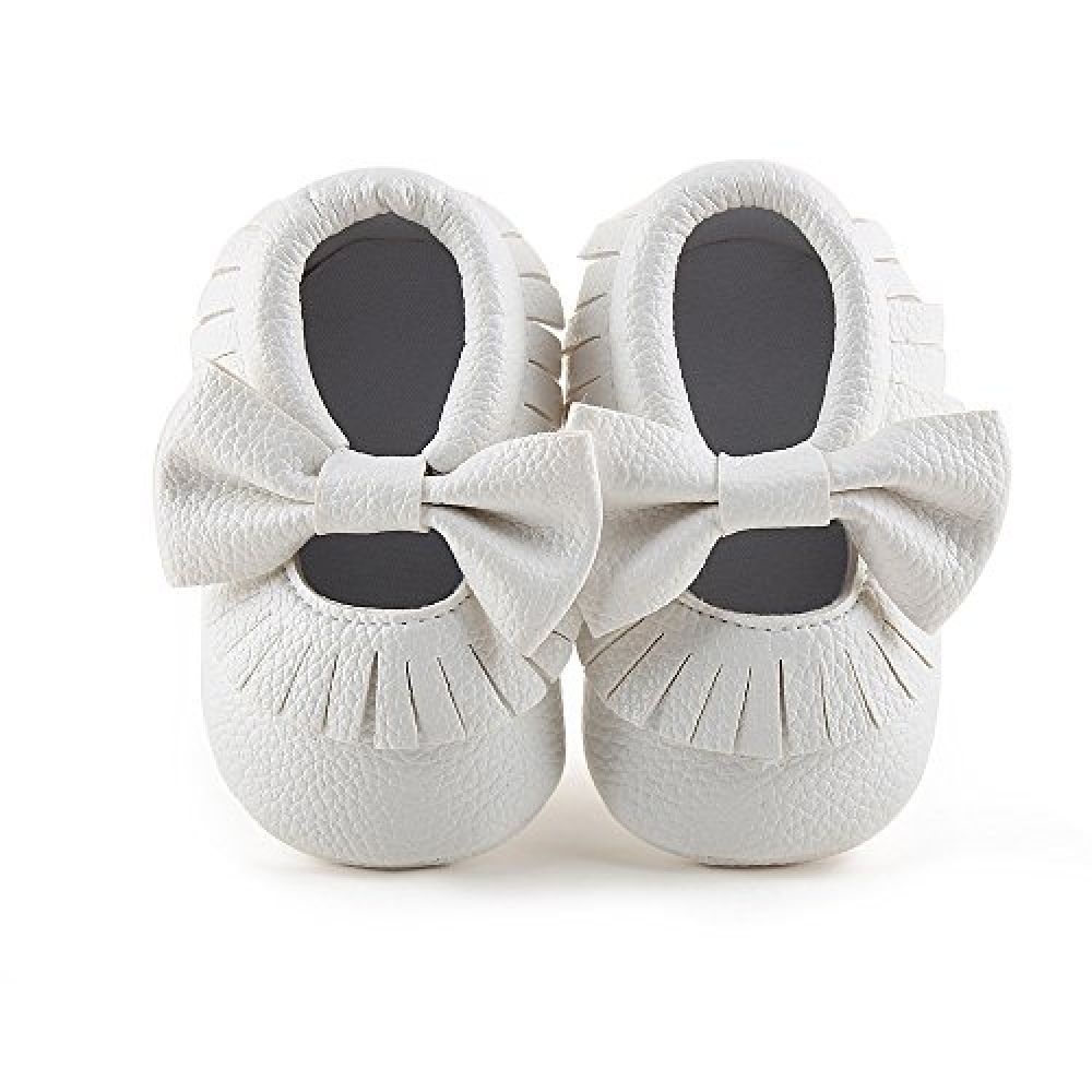 Delebao Infant Toddler Baby Soft Sole Tassel Bowknot Moccasinss Crib Shoes