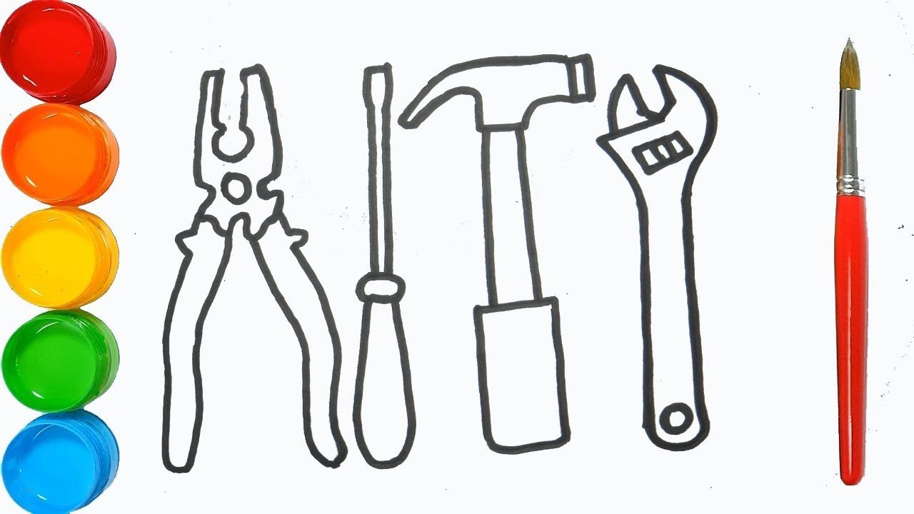 Glitter Toy Repair Tools coloring pages Baby Repair Tools Coloring