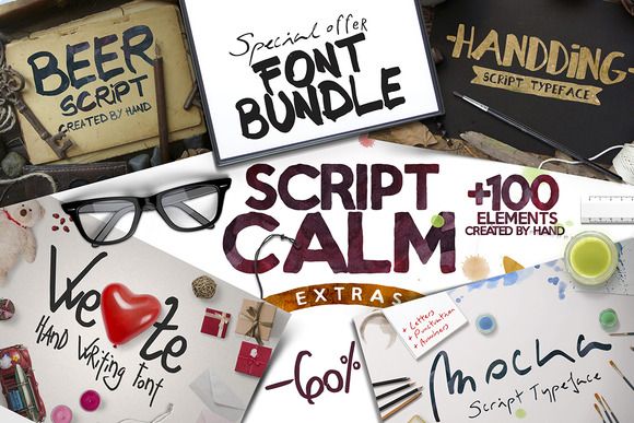 Download Font Bundle 60% OFF | Font bundles, Creative market ...