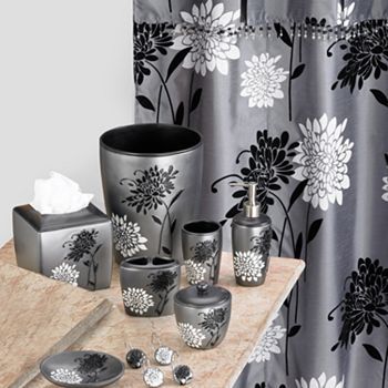 Erica Bathroom Accessories Collection Black Shower Curtains Bathtub Shower Remodel Bathroom Accessories