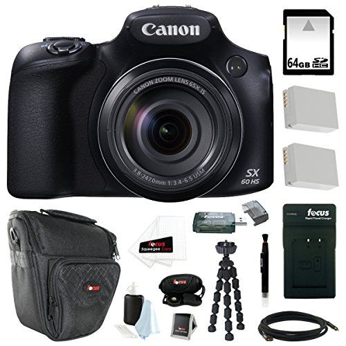Canon Powershot Sx60 Hs 16 1mp Digital Camera With 65x Optical Zoom And Built In Wifi Nfc 64gb Deluxe Accessory Bundle Digital Camera Powershot Canon Camera