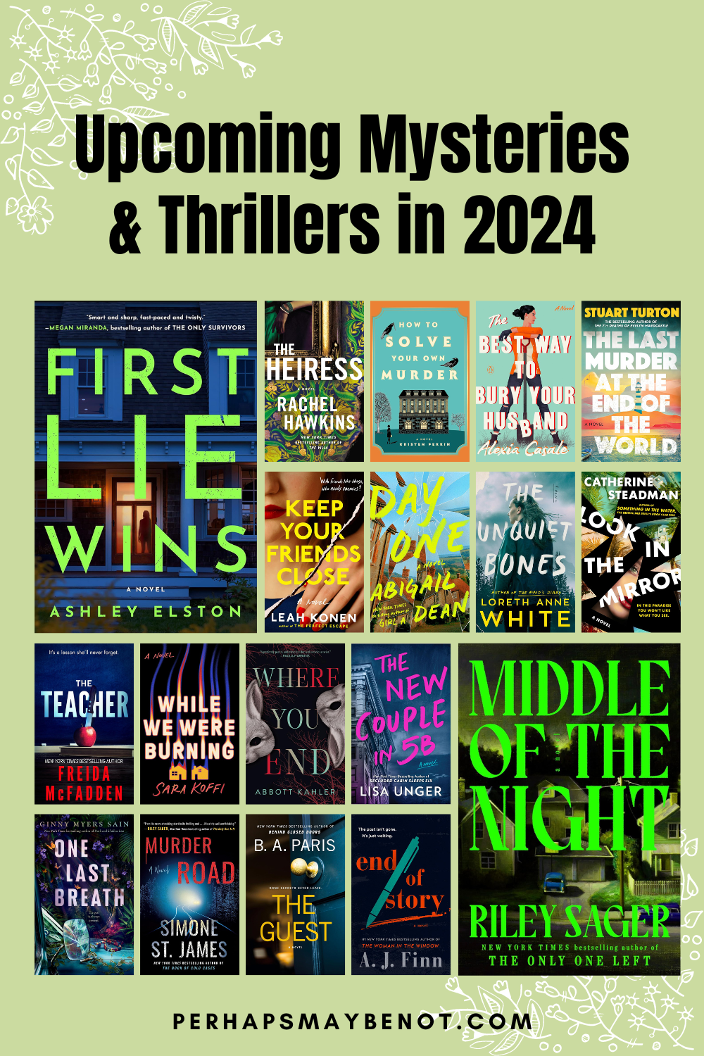 40 New Mysteries & Thrillers To Read In 2024 - Perhaps, Maybe Not