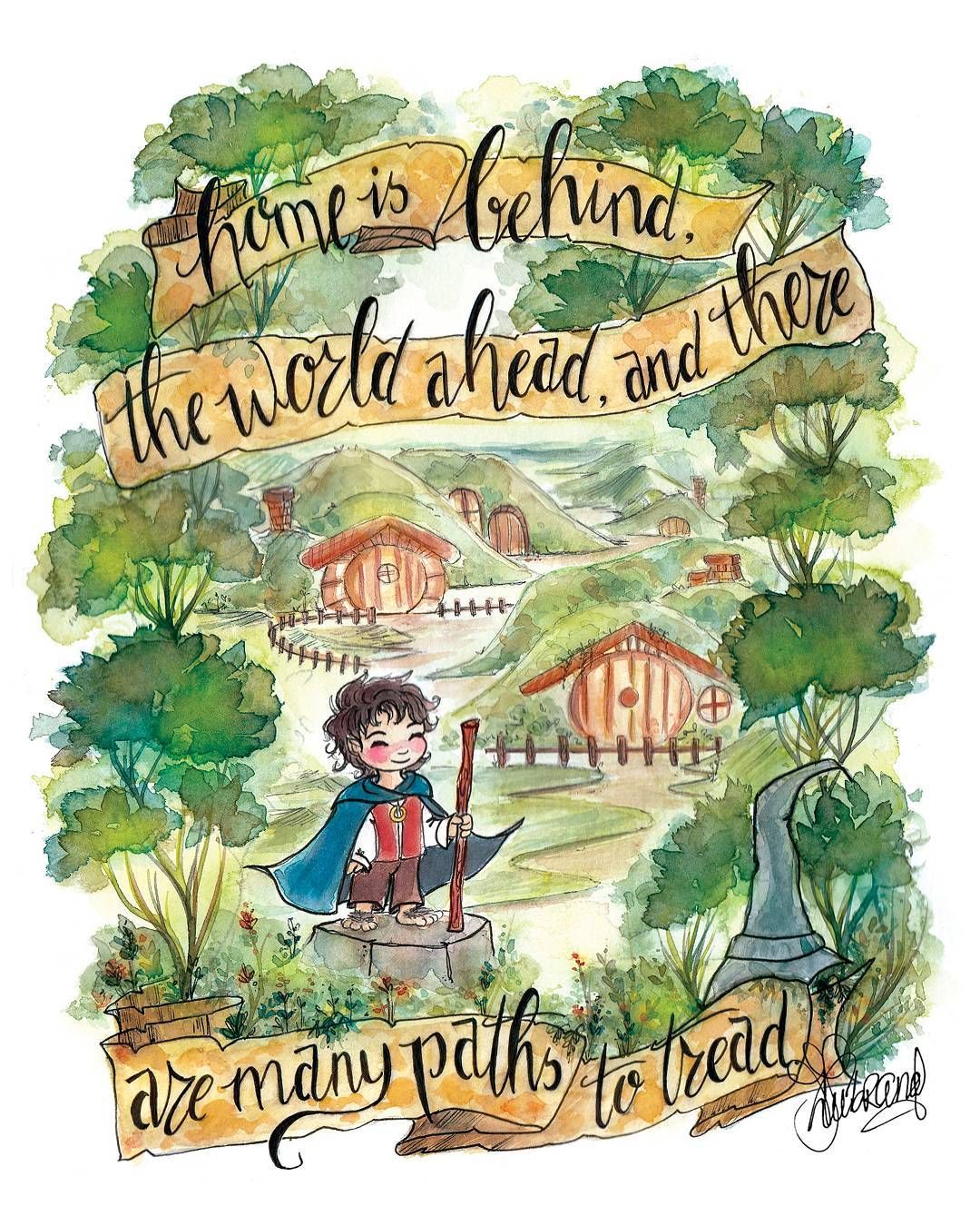 Happy Tuesday, lovelies! Hope you’re having a wonderfully magical day 💃 I haven't been painting a lot of new things yet, mainly sketching… Painting Gift, Ink Painting, Watercolor Art, Gandalf Quotes, Whimsy Art, Middle Earth Art, Tolkien Art, Frodo, Fantasy Fairy