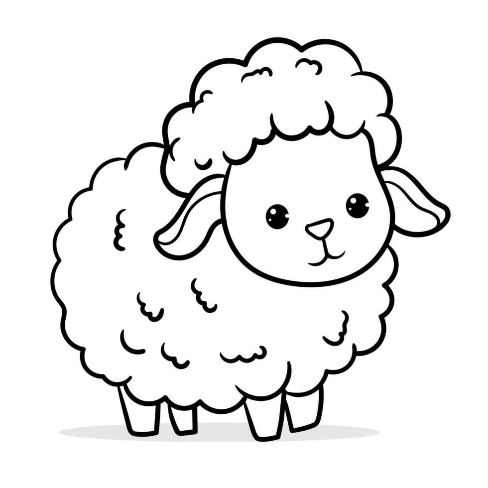 Coloring Page Outline Of Cartoon Sheep Or Lamb Farm Animals Coloring coloring-page-outline-of-cartoon-sheep-or-lamb-farm-animals-coloring