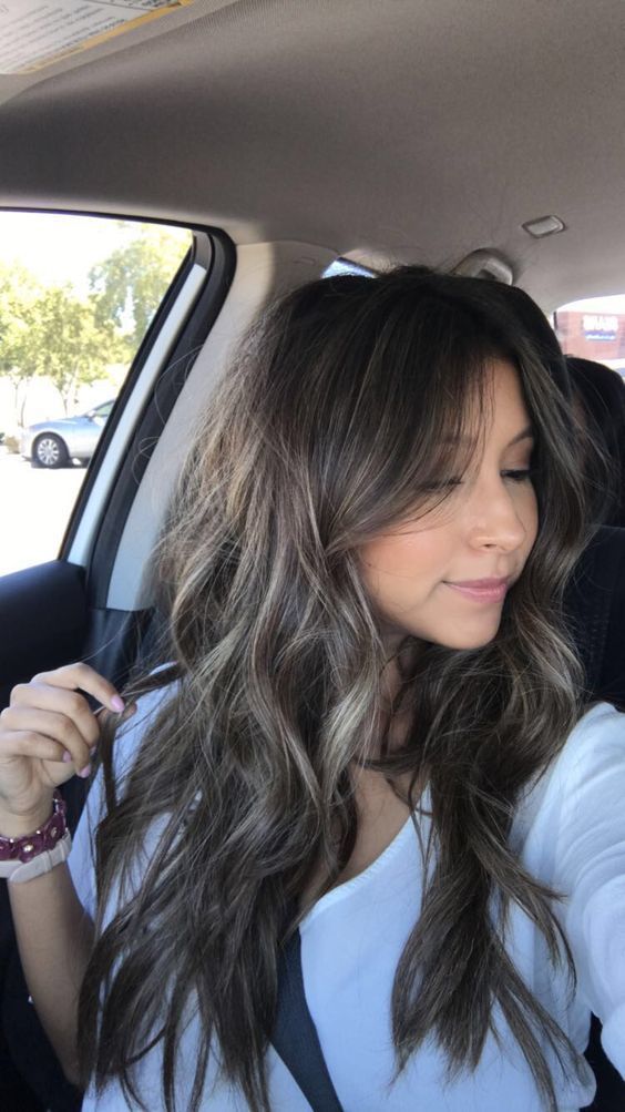 Dark Ash with Subtle Ashy Highlights Brown hair balayage