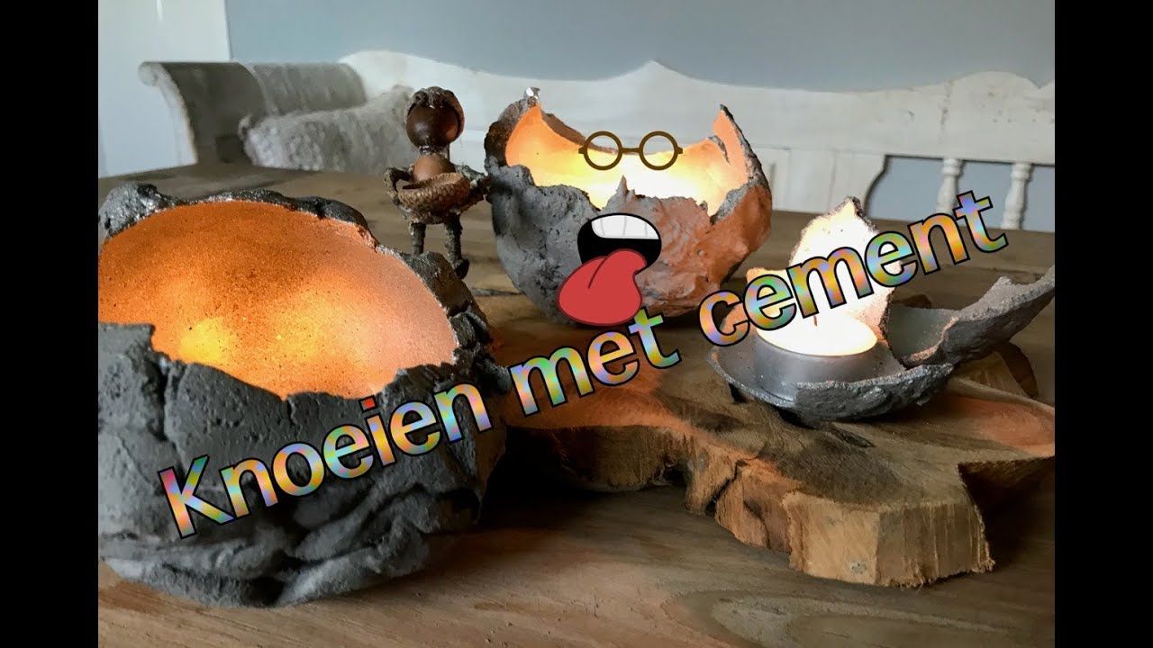 Houders van cement maken voor waxinelichtjes. diy noa anna vlog #22 ... Zelf cement maken