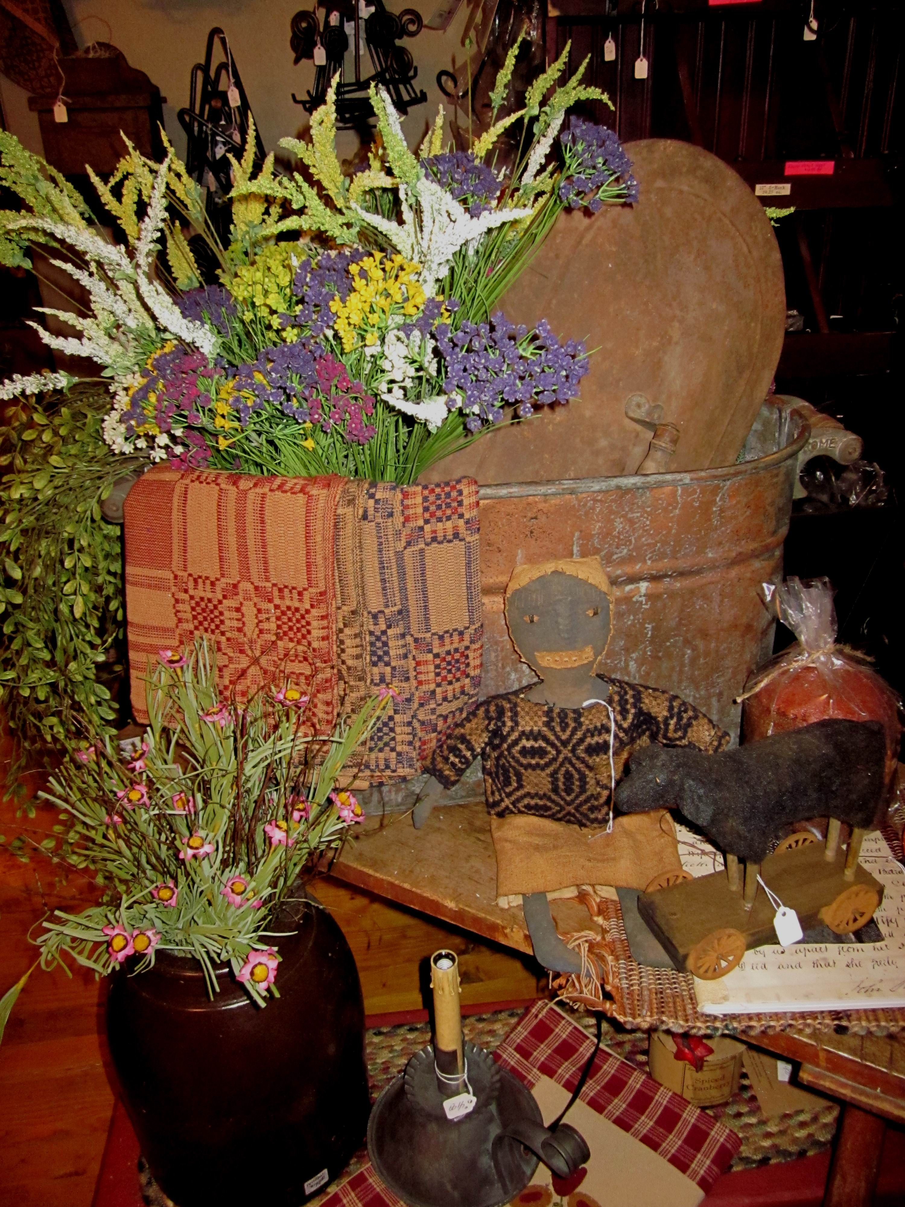 Antique Copper Boiler filled with floral and other goodies (With images