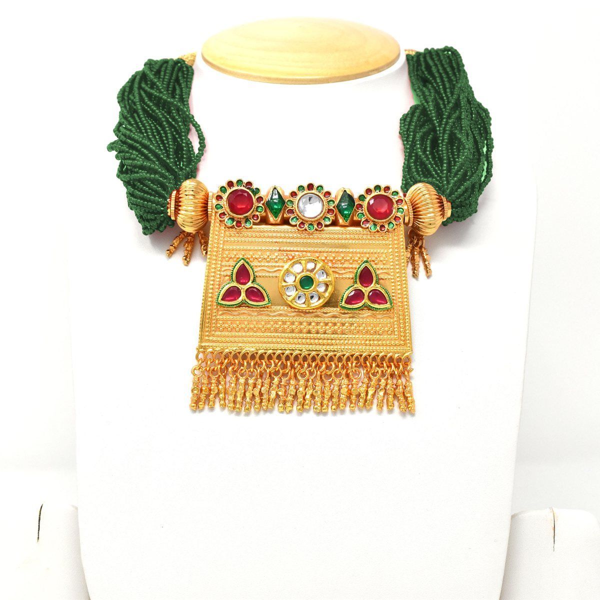 Premium Finish & High Quality.
Multy Color Kundan and Stone Work.
Antique Gold Plated Rajasthani Timaniya.
Love to wear by Womens in Marraiges . Antique Jewellery Designs, Antique Jewelry, Bridal Jewelry, Gold Jewelry, Women Jewelry, Gold Necklace, Rajputi Jewellery, Latest Jewellery, Stone Work