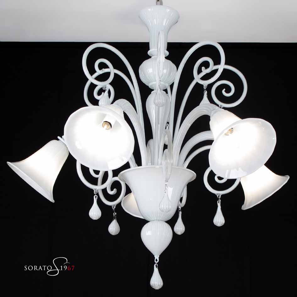 Http://www.sorato.it/lampadari della tradizione/437 lampadario ... Lampadario bianco murano
