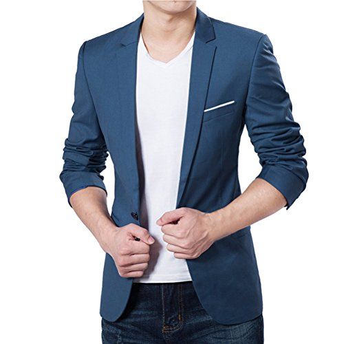 VOBAGA Men's Slim Fit Stylish Casual One Button Suit Coat Jacket Business Blazers VOBAGA Men's Slim Fit Stylish Casual One Button Suit Coat Jacket Business Blazers