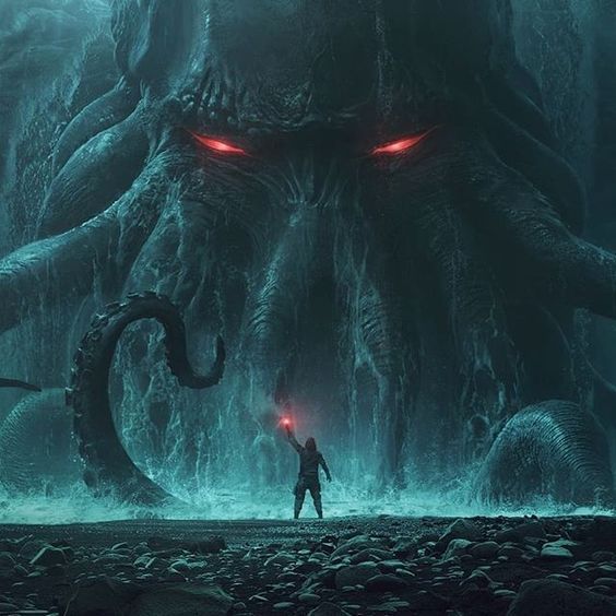 #wattpad #fantasy Inis Farraigh is vanishing. The ocean is reclaiming back the land for its own. When Brochan finally decides that it is time for them to return to the Mainland after generations have lived and died on the island, Calum demands to know why. But his father remains silent, and so he looks elsewhere. ... Dark Fantasy Art, Fantasy Artwork, Fantasy Monster, Monster Art, Arte Horror, Horror Art, Art Cthulhu, Cthulhu Tattoo, Cthulhu Fhtagn