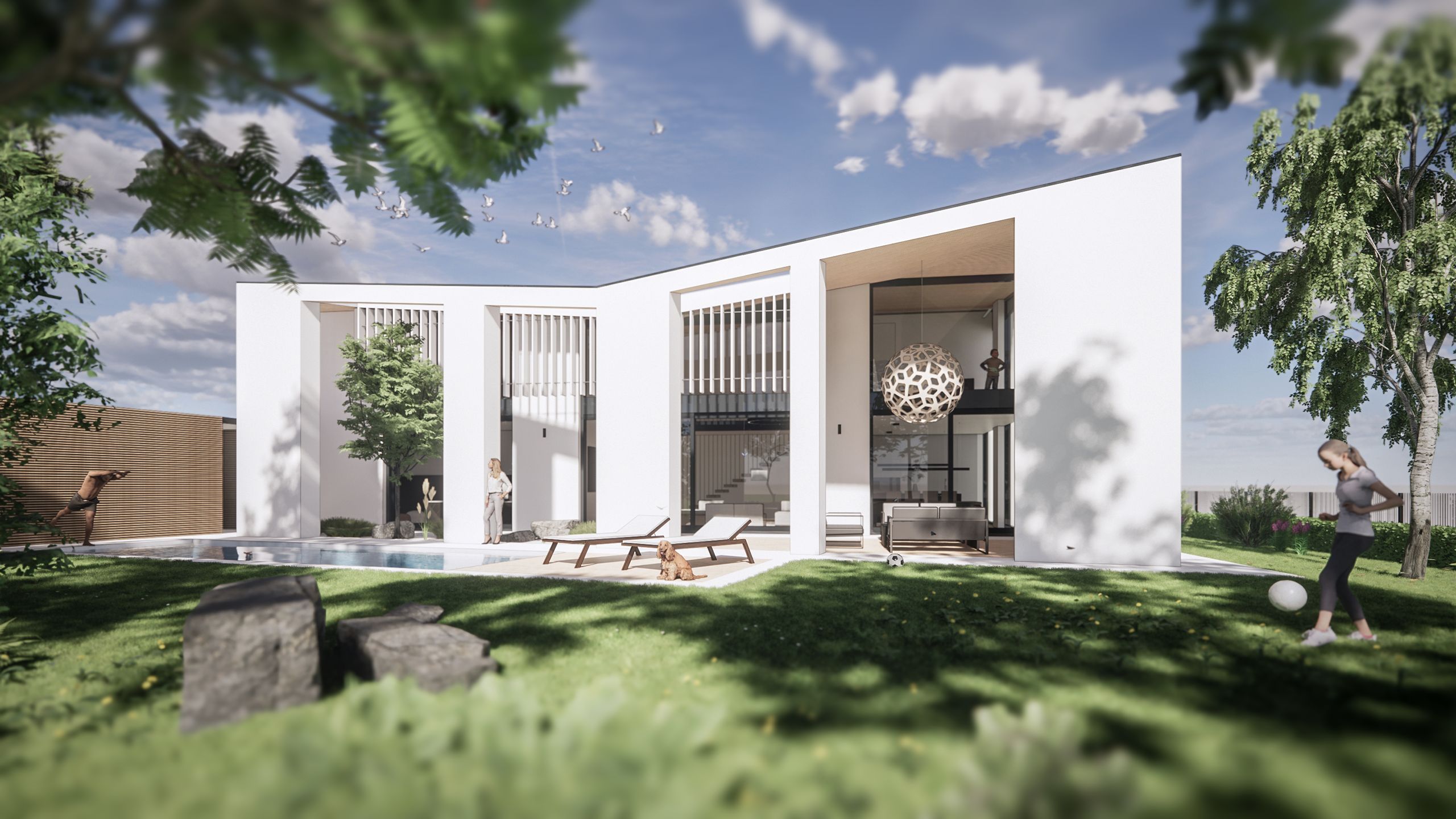 Modern Single Family House On Behance Contemporary Residential Architecture Modern Bungalow Architecture House