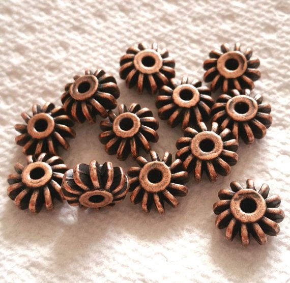 12pc 12x6mm antique finish metal beads-pls pick a color