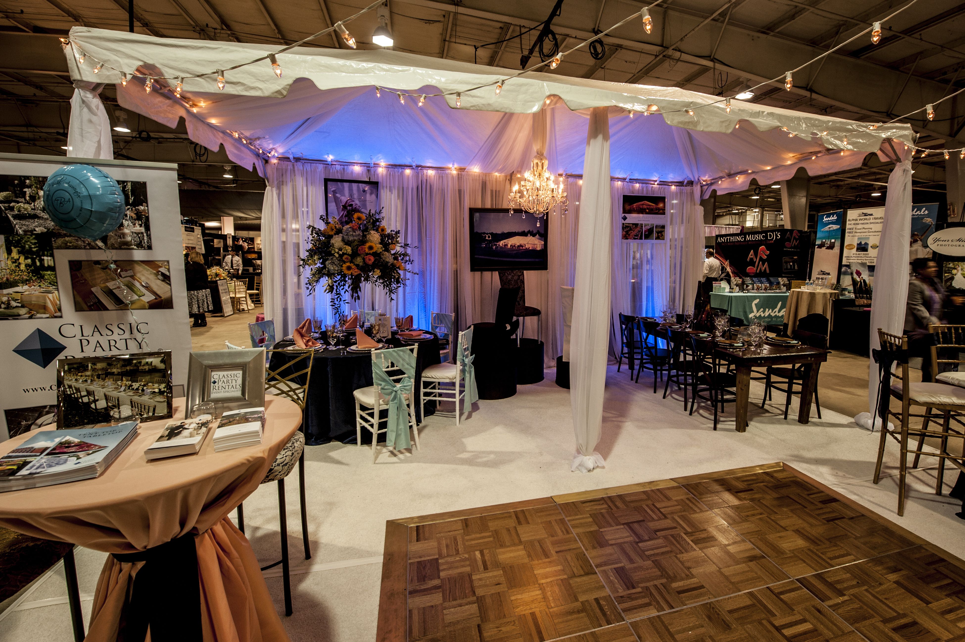 Classic Party Rental Booth Design Wedding Show 2013 Raleigh, NC Bridal show booths, Wedding