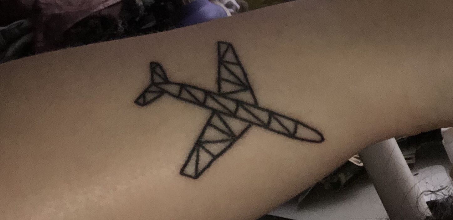 Side wrist geometric plane tattoo Plane tattoo, Tattoos