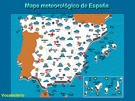 Spanish Language Exercises Instructor Check Exercises El Tiempo Y Los Deportes Map Mapa Meteorologico Proyectos En Español Planes De Lecciones De Español