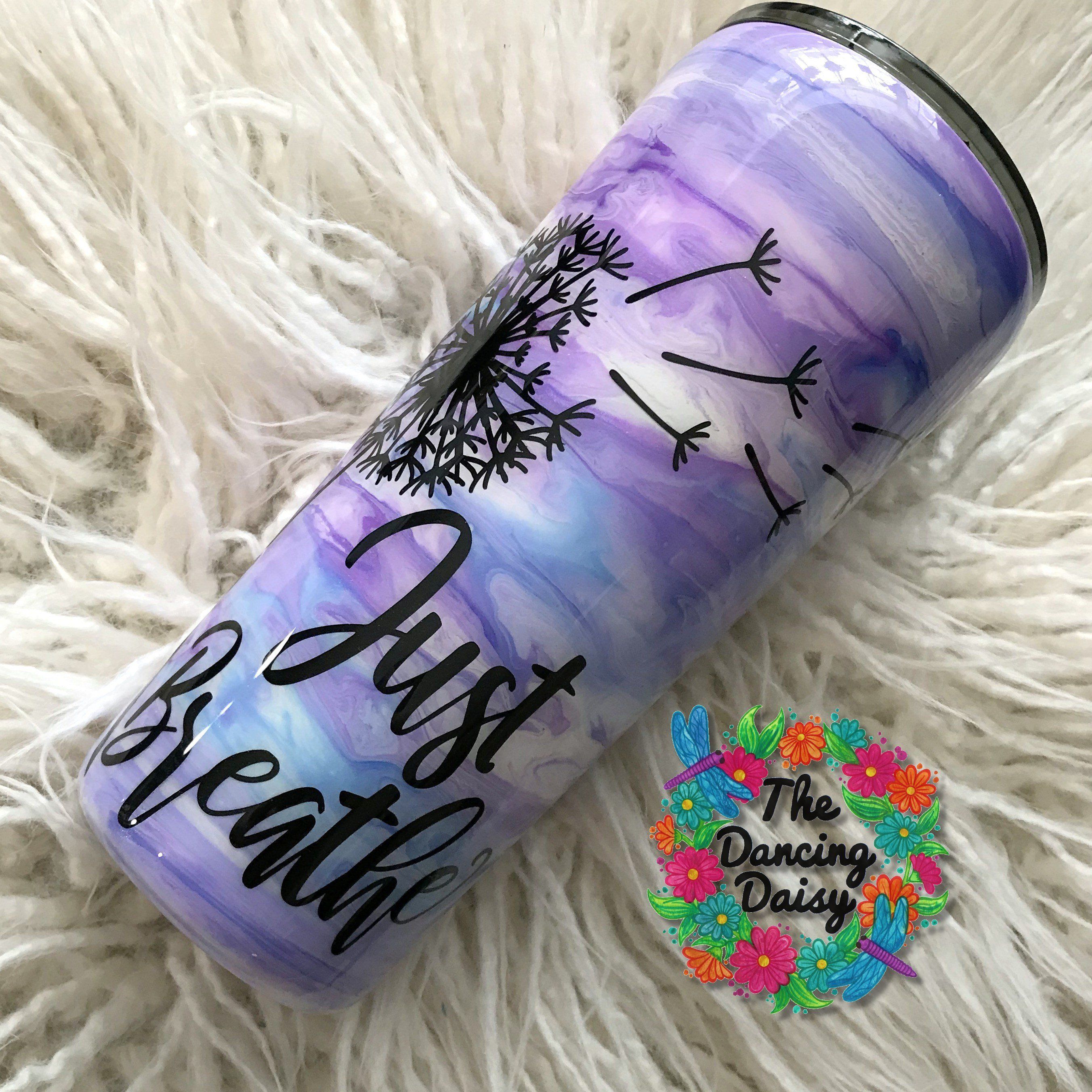 22 Oz Dandelion In 2022 | Custom Tumbler Cups, Tumbler Cups Personalized, Glitter Tumbler Cups