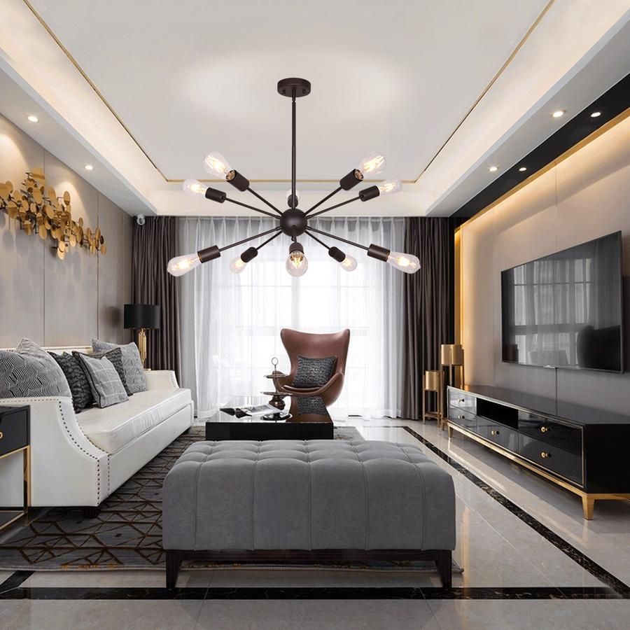 BONLICHT Modern Sputnik Chandelier Lighting 6 Lights Brushed Brass Chandelier Mid Century Pendant Lighting Gold Ceiling Light Fixture for Hallway Bar BONLICHT Modern Sputnik Chandelier Lighting 6 Lights Brushed Brass Chandelier Mid Century Pendant Lighting Gold Ceiling Light Fixture for Hallway Bar