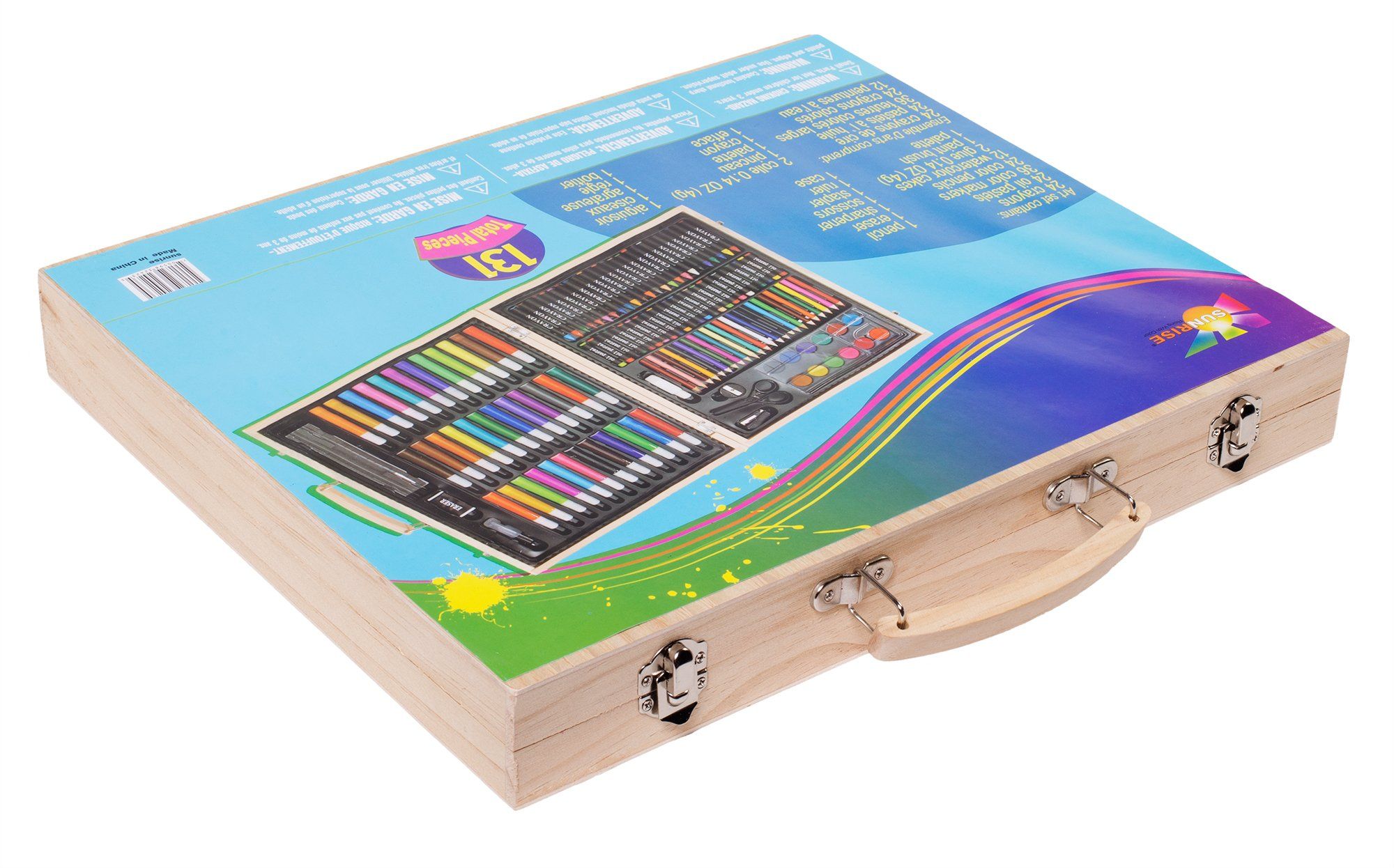 131-Piece With Wood Case Sunrise Portable Art Set