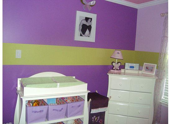 Pregnancy Paing And Baby Information Nursery Room Babies Diffe Shades Of Purple Walls With Green Medium Stripe