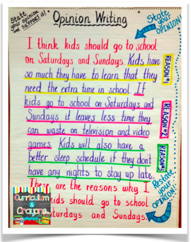 Curriculum and Crayons: Opinion Writing Launch Lesson | Opinion writing