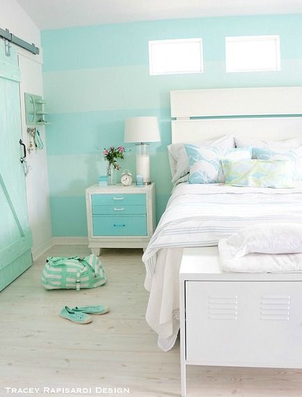 Heavenly Beach Cottage In Pastel By Tracey Rapisardi Pastel Blue Cottage Bedroom