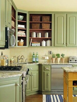 Thinking About Painting My Cabinets A Antique White With Glaze Green Kitchen Cabinets Low Cost Kitchen Cabinets Kitchen Cabinets Makeover [ 400 x 300 Pixel ]