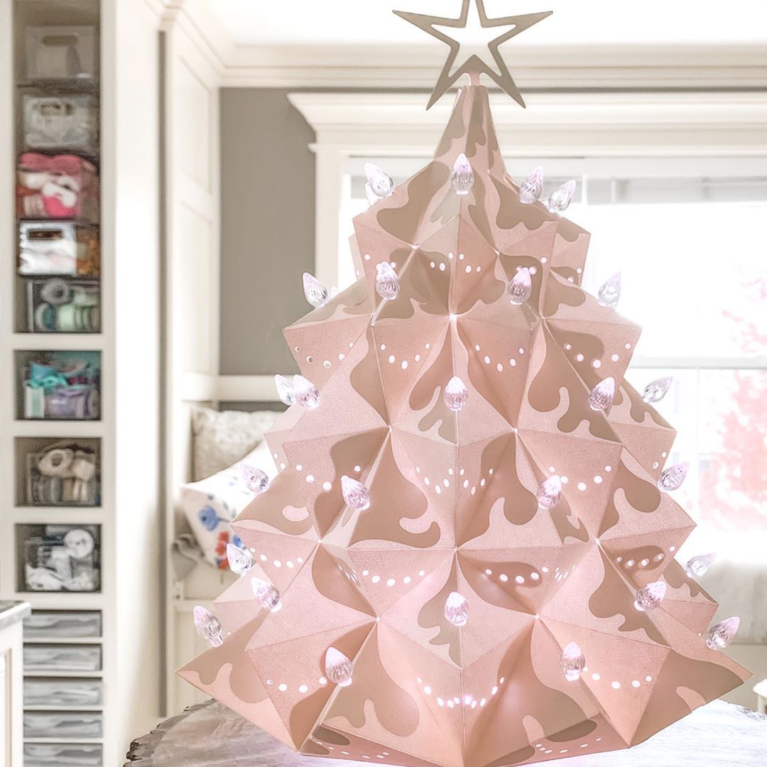 3D Christmas Tree with brown glitter paper. Designed by