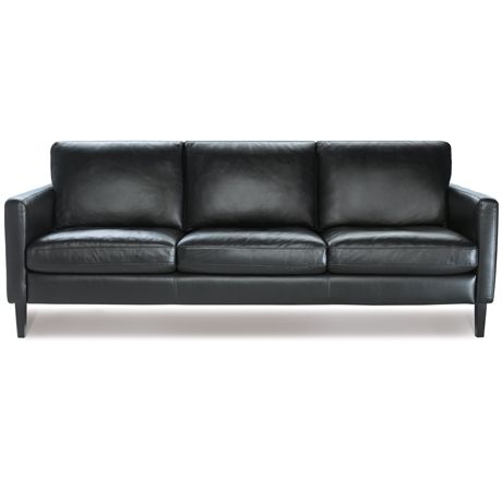 Dobson Contemporary Black Bonded Leather Upholstered Sectional