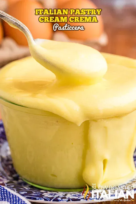 Crema Pasticcera is a decadent Italian pastry cream with a hint of vanilla. This recipe makes the perfect topping for pastries and cakes!