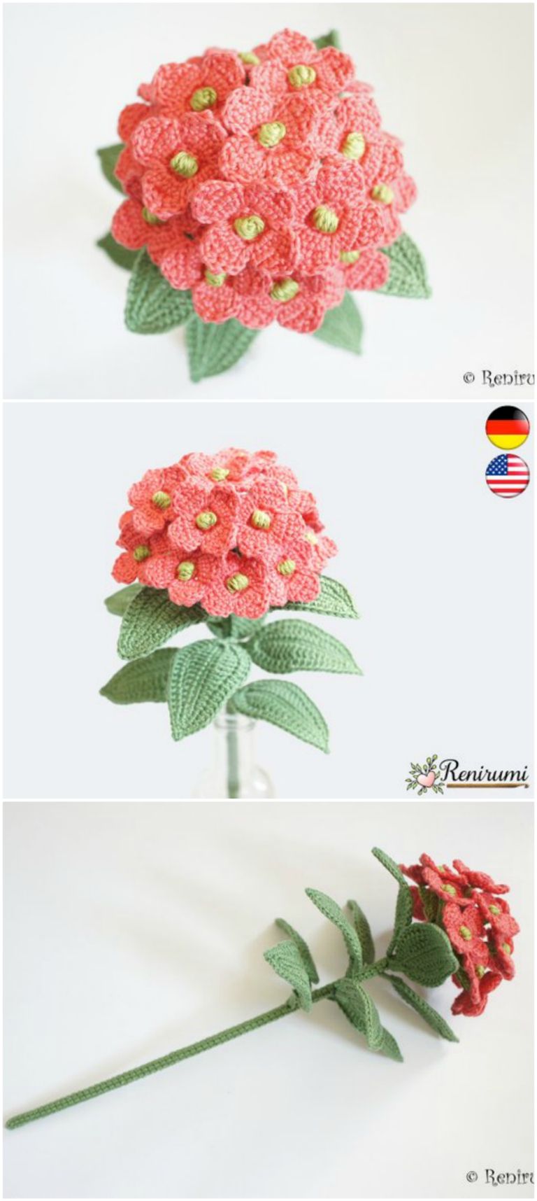 Crochet Hydrangea Flower Pattern Free Video Tutorial