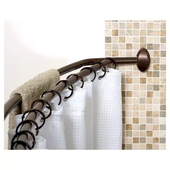 45 To 72 Neverrust Rustproof Adjustable Double Curved Shower Rod Dark Brown Zenna Home In 2021 Tension Curtain Rods Shower Rod, Tension Shower Curtain Rods Target