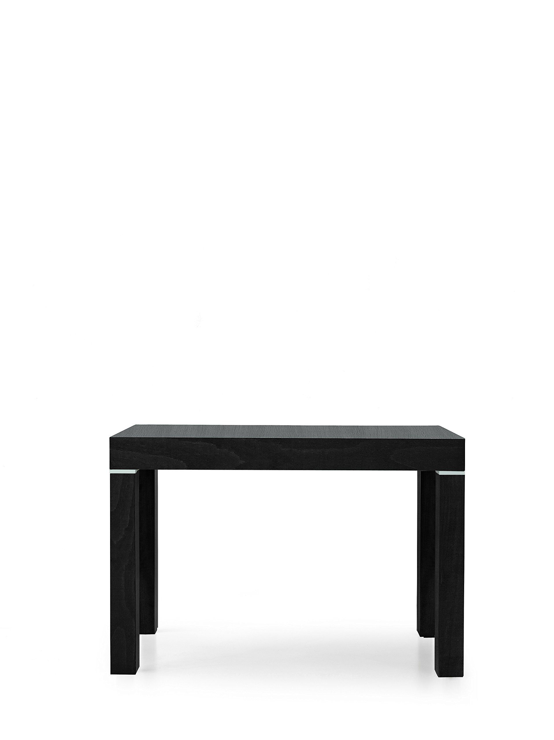 Tisch ausziehbar lasiertes Wengenholz 110 x 50 bis 110 x 300 cm