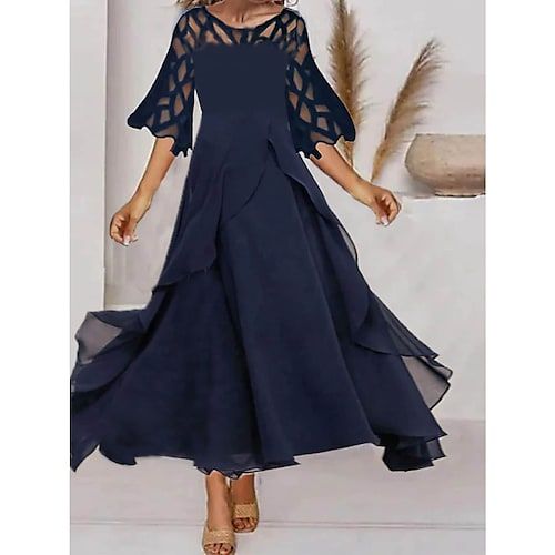 [36.99] Women‘s Party Dress Wedding Guest Dress Lace Dress Swing Dress