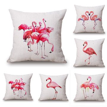 Bird Digital Print Satin Fabric Decorative Square Throw Sofa Couch Pillow Case