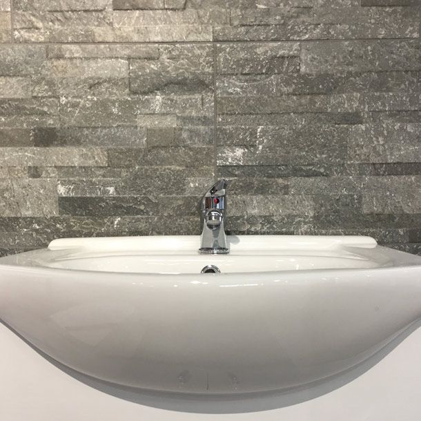 Torino Mosaic Stone Effect Decor Tile Is A 33x66cm Grey Online Stone Slate Split Face Tiles