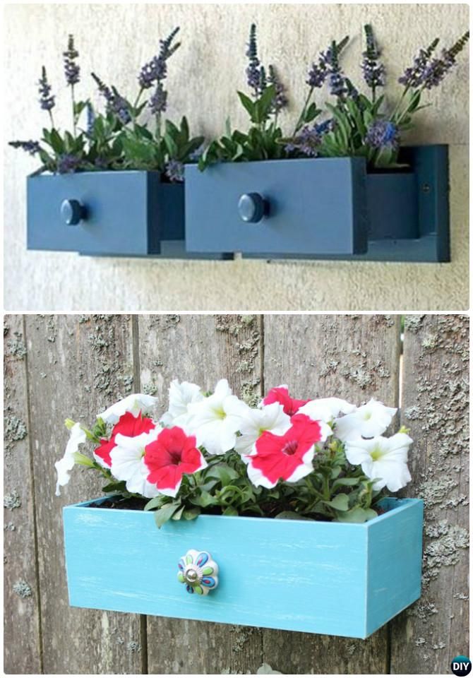 Diy wall mount drawer planter instruction diyhowtobest draw gardening