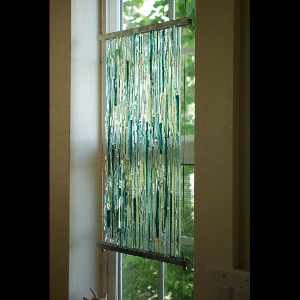 Textured Fused Glass Sculpture With Aluminum Frame And Stainless Textured Fused Glass Sculpture With Aluminum Frame And Stainless