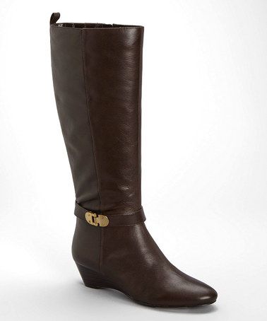 wedge heel wide calf boots