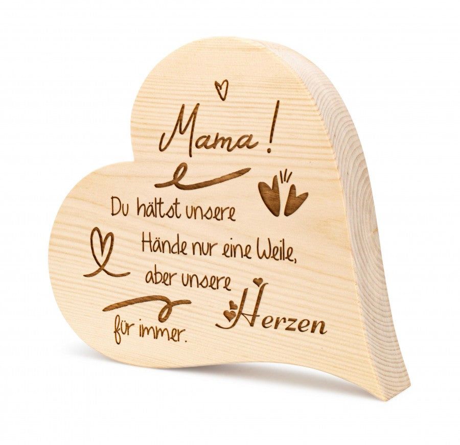 Zirbenherz Mama! 30cm Schöne geschenke, Holz gravieren kunst